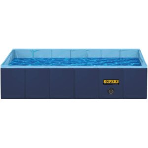 KOPEKS Outdoor Portable Rectangular Dog Swimming Pool, Blue, Large
