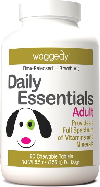 waggedy Daily Essentials Multivitamin Adult Chew Supplement for Dogs, 60 count slide 1 of 7