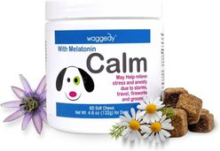 waggedy Calm Stress & Anxiety Relief Melatonin Dog Supplement, 60 count