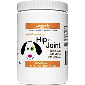 waggedy Anti-Inflammatory Hip & Joint Soft Chews Supplement for Dogs, 90 count