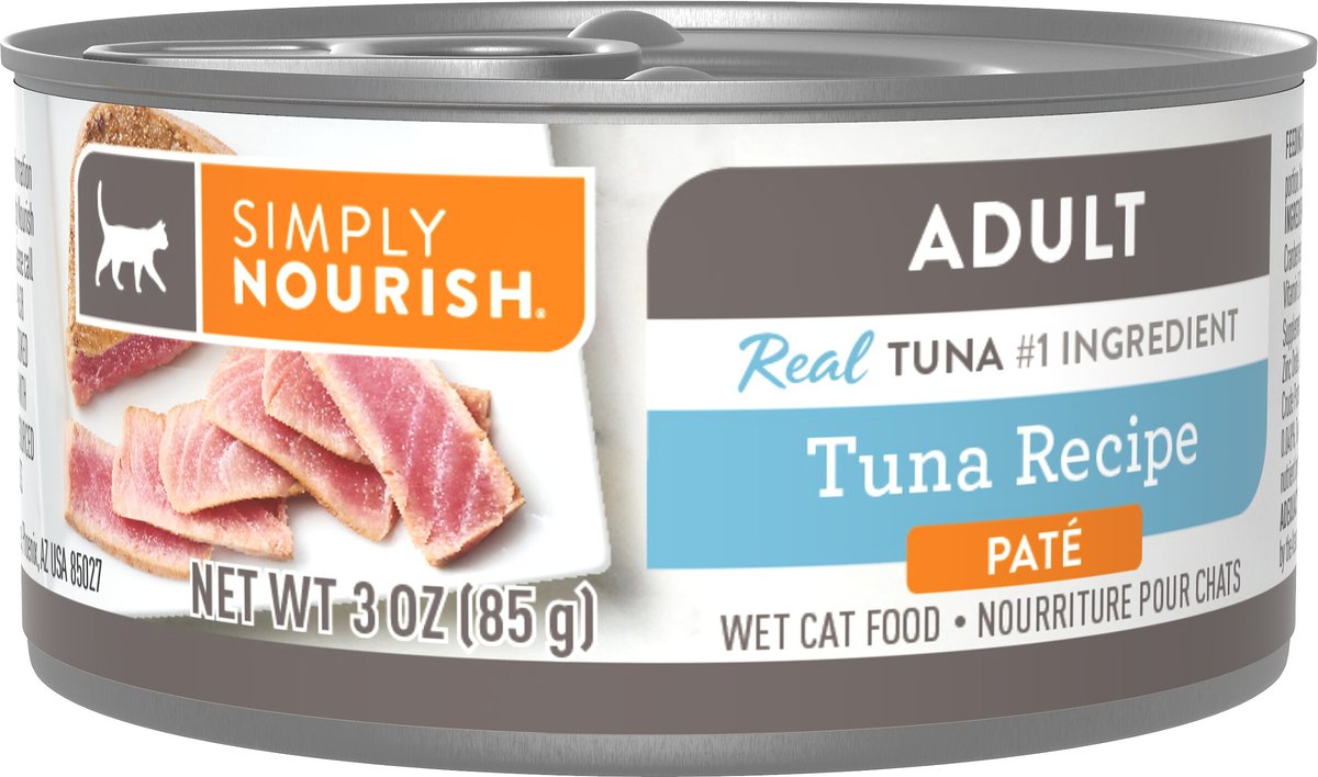 SIMPLY NOURISH Essentials Tuna Recipe Adult Pate Canned Cat Food, 3oz