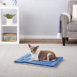 Frisco Self Warming Pillow Rectangular Pet Bed, Blue, 24"