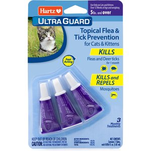 Hartz UltraGuard Flea & Tick Spot Treatment for Cats, over 5 lbs, 3 Doses (3-mos. supply)