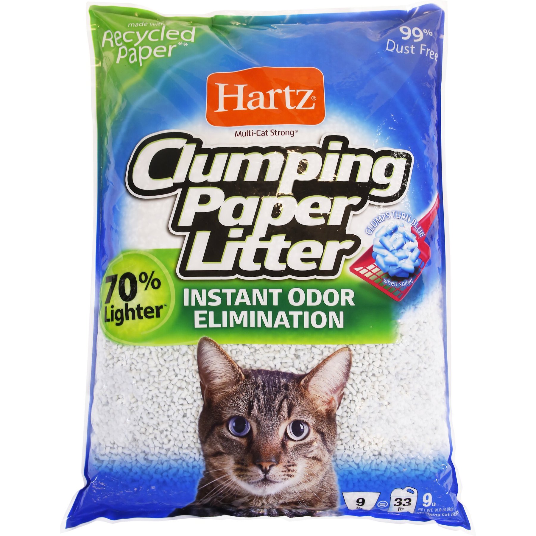 Discontinued HARTZ MultiCat Unscented Clumping Recycled Paper Cat