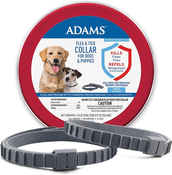 Adams Flea & Tick Collar for Dogs & Puppies, 2 Collars (12-mos. supply) slide 1 of 12