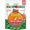 Nylabone Natural Healthy Edibles Grain-Free Biscuits Salmon Recipe Grain-Free Dog Treats, 65 count