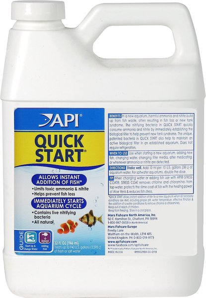 API Quick Start Freshwater & Saltwater Aquarium Nitrifying Bacteria, 32-oz bottle slide 1 of 6