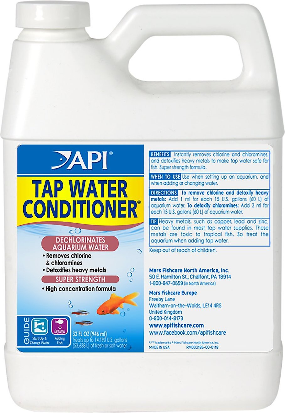 API Tap Water Conditioner Aquarium Water Conditioner, 32oz bottle