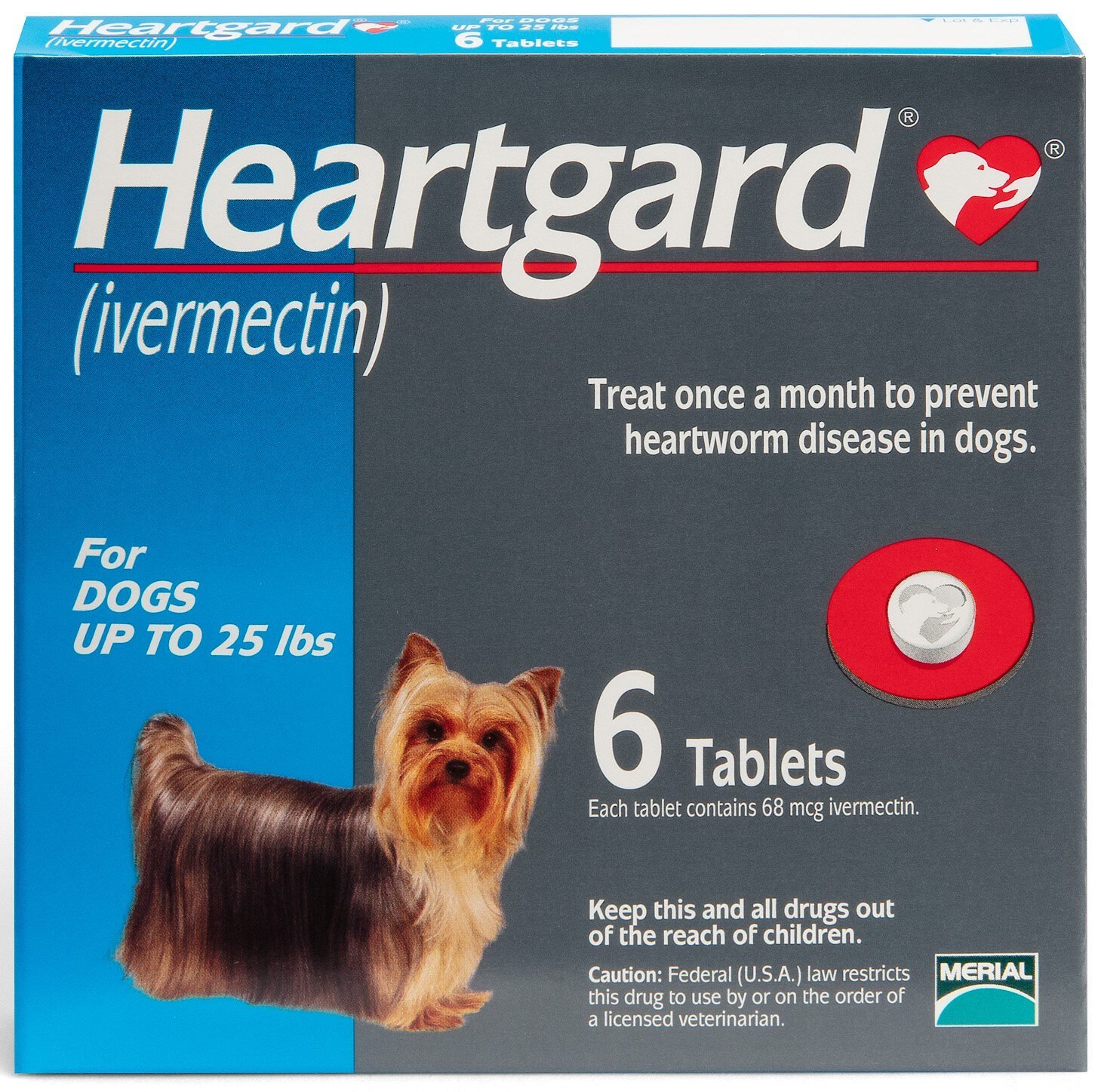 HEARTGARD Chewable Tablet for Dogs up to 25 lbs Blue Box