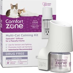 Comfort Zone MultiCat 30 Day Starter Kit Calming Pheromone Diffuser for Cats, 30-day, 1 Diffuser, 1 Refill