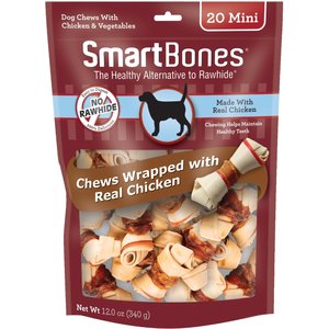 SmartBones Mini Chicken Wrapped Bones Dog Treats, 20 count