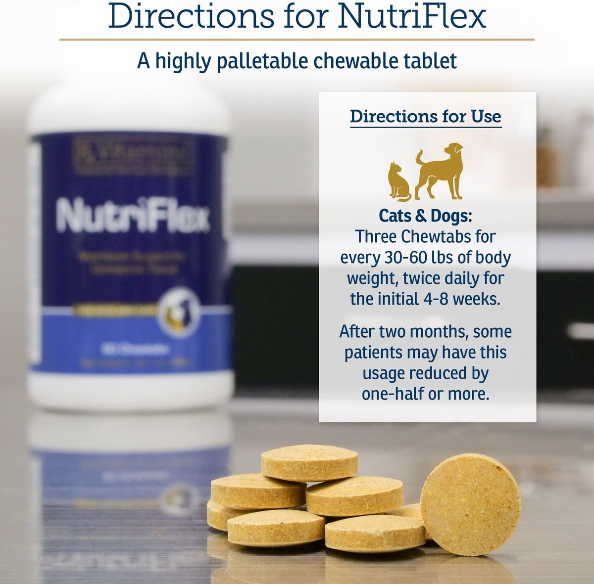 Rx Vitamins NutriFlex Chewable Tablets Joint Supplement for Cats & Dogs