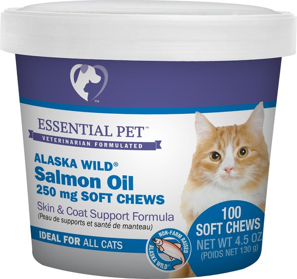 21st Century Essential Pet Alaska Wild Salmon Oil Skin & Coat Support Soft Chews Cat Supplement, 100 count slide 1 of 3