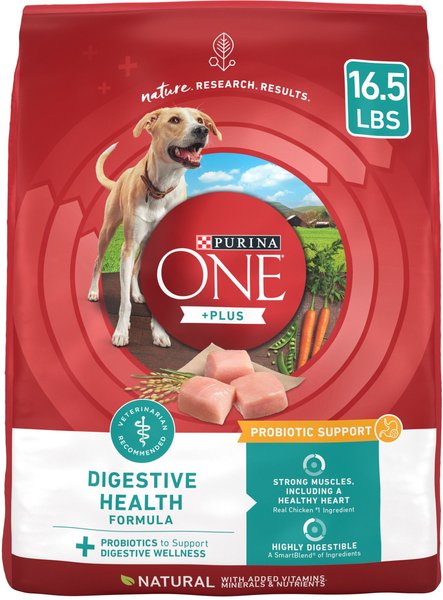 Purina ONE +Plus Digestive Health Formula Dry Dog Food, 16.5-lb bag slide 1 of 11