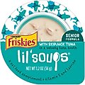 Friskies Lil' Soups with Skipjack Tuna in a Velvety Tuna Broth Senior Formula Cat Food Topper, 1.2-oz tub, case of 8