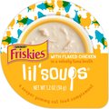 Friskies Lil' Soups with Flaked Chicken in a Velvety Tuna Broth Cat Food Topper, 1.2-oz tub, case of 8