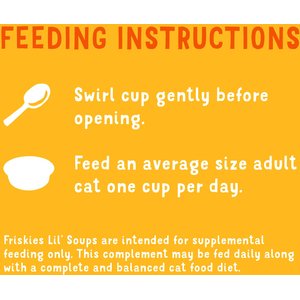Friskies Lil' Soups with Flaked Chicken in a Velvety Tuna Broth Lickable Cat Food Topper, 1.2-oz tub, case of 8