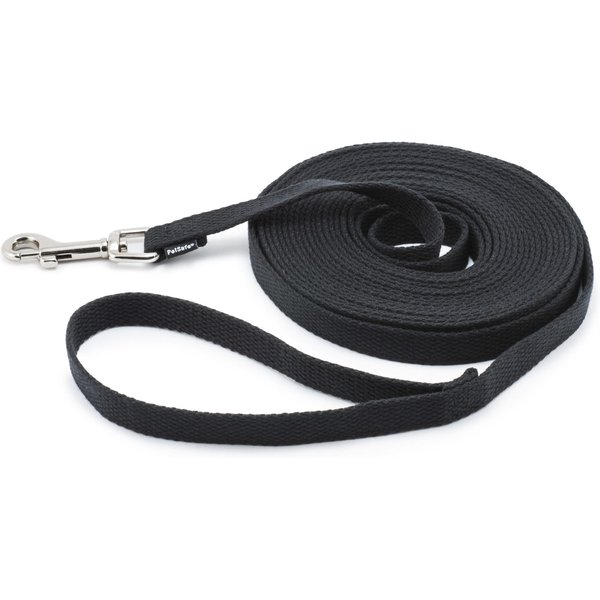 PETSAFE Cotton Dog Training Lead, Black, 15-ft long, 5/8-in wide ...