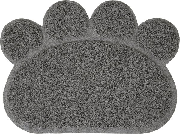 Frisco Paw Shaped Cat Litter Mat, Grey slide 1 of 4