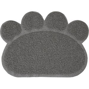 Frisco Paw Shaped Cat Litter Mat, Grey