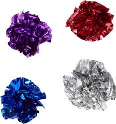 Frisco Colorful Crinkle Ball Cat Toy, Cool Multicolor, 4 count