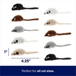 Frisco Mouse Cat Toy with Catnip, Neutral Multicolor, 10 count slide 2 of 5