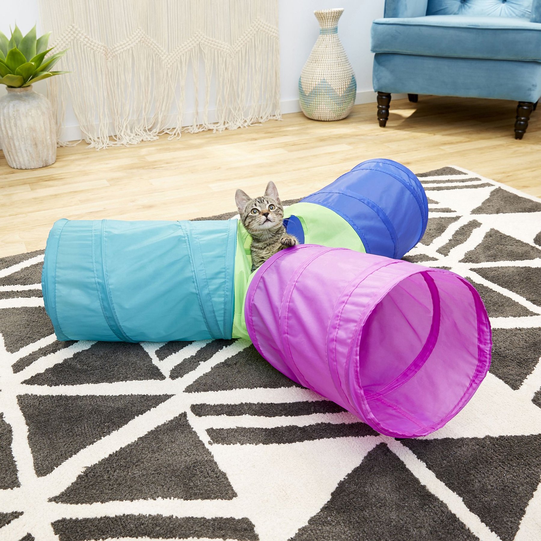 Frisco Foldable Play Tri-Tunnel Cat Toy
