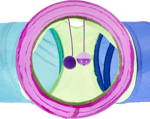 Show full view: Frisco Foldable Play Tri-Tunnel Cat Toy, Colorful slide 4 of 8