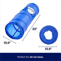 Frisco Foldable Play Tunnel with Mesh Cat Toy, Blue slide 2 of 4