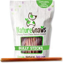 Nature Gnaws Large Bully Sticks 11 - 12" Dog Treats, 10 count