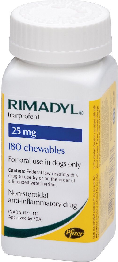 RIMADYL Chewable Tablets for Dogs, 25mg, 180 chewable tablets