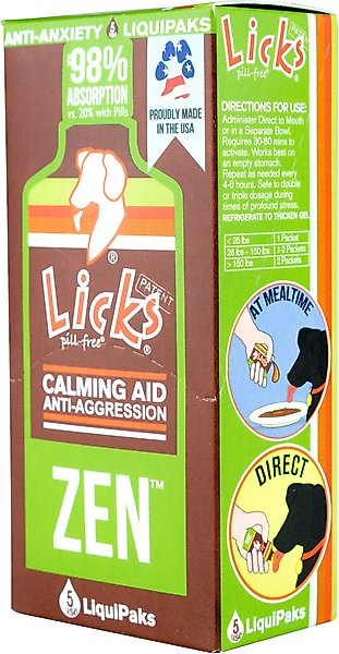 Licks Pill-Free ZEN Calming Roasted Chicken Flavor Dog Supplement, 5 count slide 1 of 2