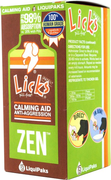 LICKS Pill-Free ZEN Calming Roasted Chicken Flavor Dog Supplement, 15 count slide 1 of 2
