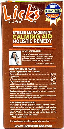 Licks Pill-Free ZEN Calming Braised Beef Flavor Dog Supplement, 15 count