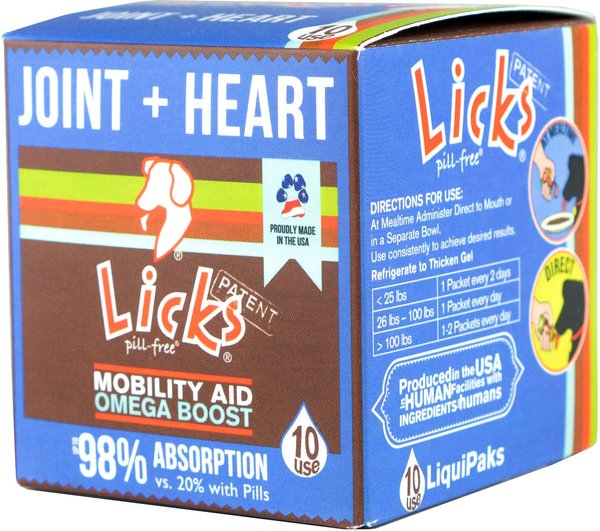LICKS Pill-Free JOINT + HEART Mobility Support Dog Supplement, 10 count slide 1 of 2