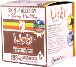 Licks Pill-Free SKIN & ALLERGY Dog Supplement, 10 count