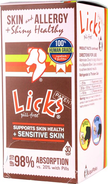 Licks Pill-Free SKIN & ALLERGY Dog Supplement, 30 count slide 1 of 2