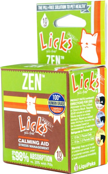 LICKS Pill-Free ZEN Calming Cat Supplement, 10 count slide 1 of 2