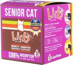 Licks Pill-Free SENIOR Mobility + Long-Term Health Support Senior Cat Supplement, 30 count