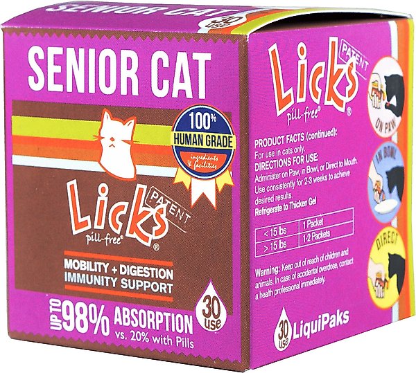 LICKS PillFree SENIOR Mobility + LongTerm Health Support Senior Cat