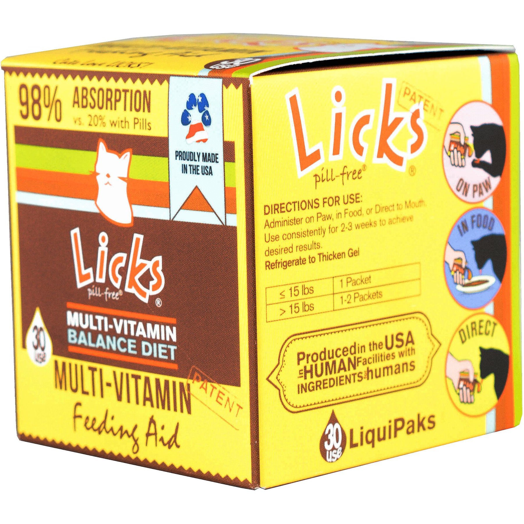 LICKS Pill Free MULTI VITAMIN Cat Supplement 30 count Chewy