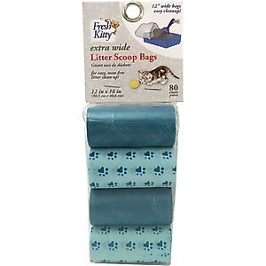Fresh Kitty Deluxe Cat Litter Scoop Waste Bag Refills, Color Varies, 80 count