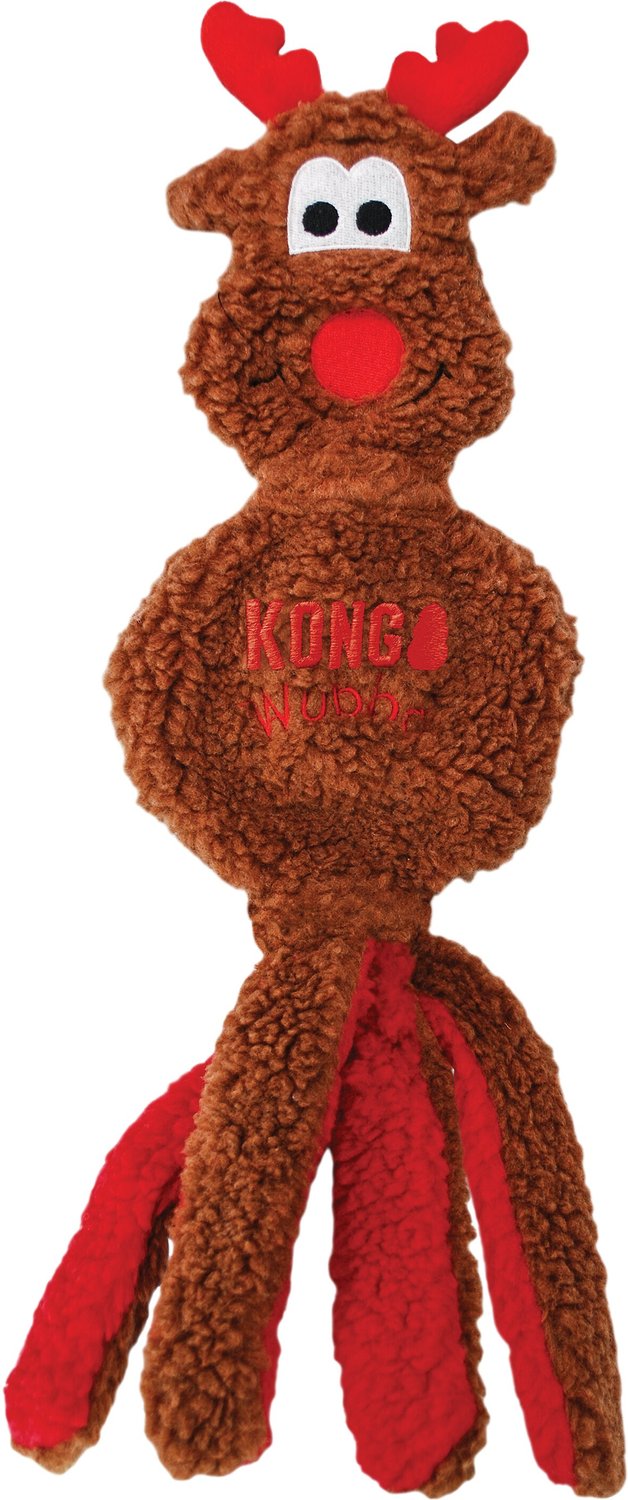 KONG Holiday Wubba Flatz Reindeer Dog Toy - Chewy.com
