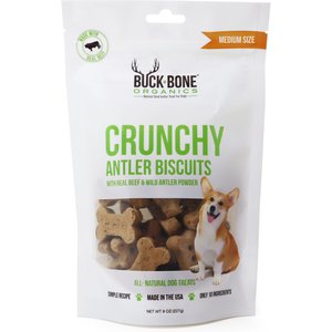 Buck Bone Organics Antler Dog Biscuits, 8-oz bag