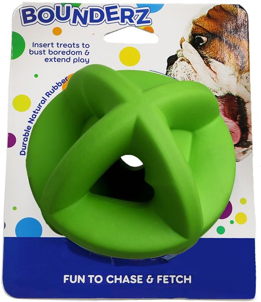 Smart Pet Love Snuggle Puppy Bounderz Rubber Dog Toy Ball, Green slide 1 of 7