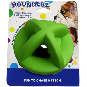 Smart Pet Love Snuggle Puppy Bounderz Rubber Dog Toy Ball, Green
