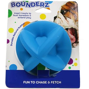 Smart Pet Love Bounderz Rubber Ball Dog Toy, 3.5-in, Blue