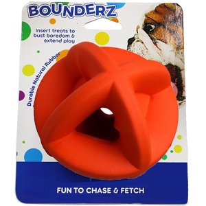 Snuggle Puppy Bounderz Rubber Ball Dog Toy, 3.5-in, Orange