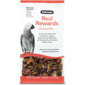 ZuPreem Real Rewards Orchard Mix Parrot & Conure Bird Treats, 6-oz bag