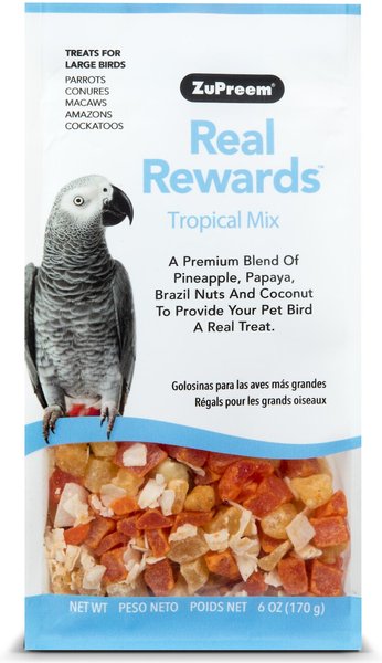 ZuPreem Real Rewards Tropical Mix Parrot & Conure Bird Treats, 6-oz bag slide 1 of 3
